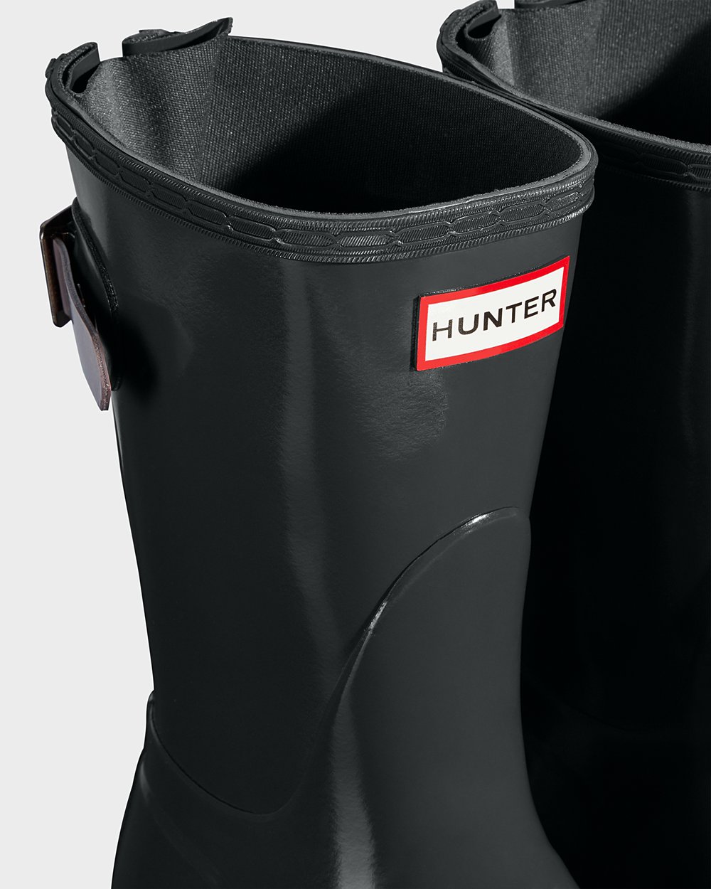 Womens Hunter Short Rain Boots Deep Green/Purple - Original Back Adjustable Gloss - 0471263-PQ